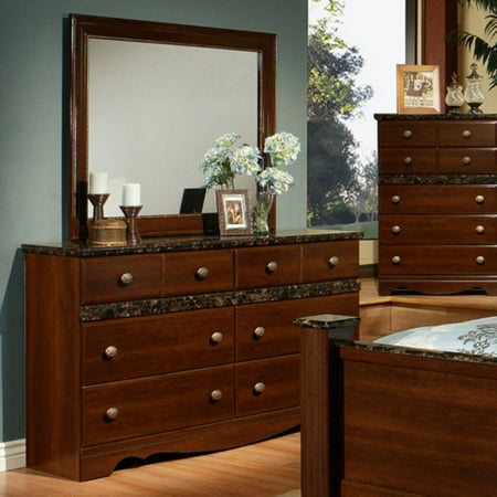 K Amp B Furniture Cherry Wood Dresser With Optional Mirror