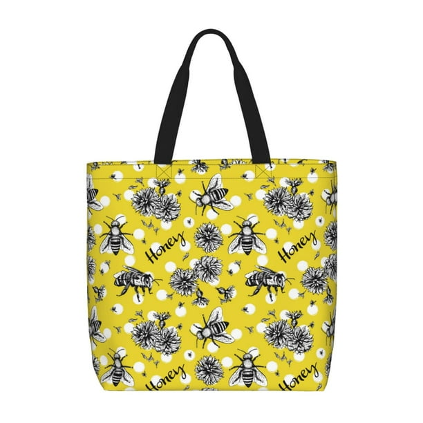 Easygdp Honeybee Bolsa Tote para Mujer, Bolso de Hombro para Trabajo, Playa, Viajes, Compras y Supermercado