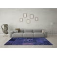 thumbnail image 3 of Ahgly Company Indoor Square Oriental Blue Modern Area Rugs, 6' Square, 3 of 4