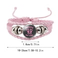 thumbnail image 2 of Breast Cancer Bracelets for Women Handmade Woven Ribbon Leather Bracelet Breast Cancer Awareness Jewelry, 2 of 4