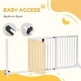 thumbnail image 5 of PawHut Wooden Freestanding Pet Gate Adjustable w/ Door Lock Safe Barrier White, 5 of 9