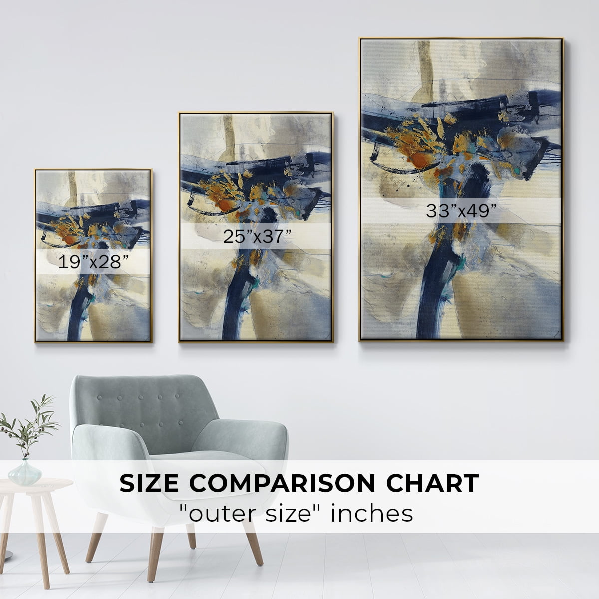 Blast Framed Premium Gallery Wrapped Canvas - Ready to Hang - 27 x 41 - Gold Floating Frame