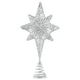 thumbnail image 3 of HAMPPLIES Tree Topper for Artificial Tree 1Pc Eight Pointed Silver 30x6.3in Holiday Decor, 3 of 8