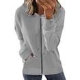 thumbnail image 1 of Bellella Chandails en Molleton à Capuche pour Femmes, Fermeture Éclair, Manches Longues, Veste Confortable à Cordon, Gris Clair m, 1 of 2