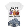 thumbnail image 2 of IDOCLOTHES Halloween Tshirts Shirts for Women Happy Hallothanksmas Funny Graphic Tees Loose Fit Thanksgiving Short Sleeve Fall Outfits Womens Tops White, S, 2 of 4