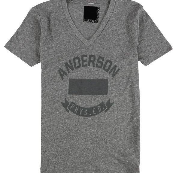 Peace Generation Womens Anderson Phys. Ed. Graphic T-Shirt, Grey, Small