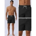 thumbnail image 4 of DARING DIVA Men's Summer Drawstring Mesh Lining Solid Board Shorts 28 Black, 4 of 6