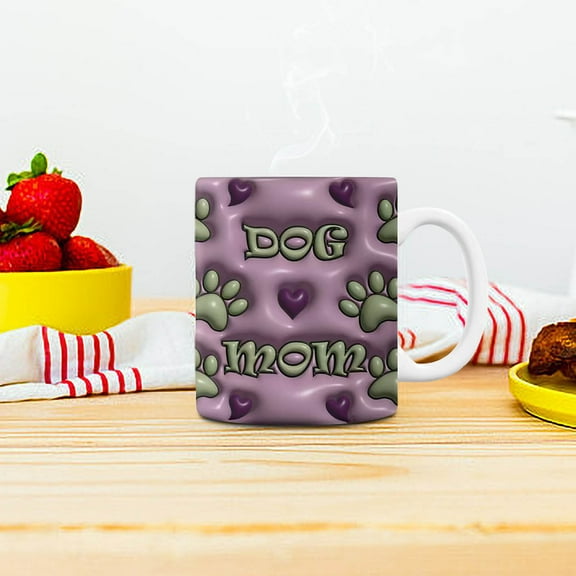 SNGMN Personalized Dog Mom Mug - Large Ceramic Coffee Cup for Pet Lovers, Dishwasher-Safe, Unique Gift Idea for Women