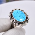 thumbnail image 3 of Magnesite Turquoise 925 Sterling Silver Ring, 16X12 mm Oval Gemstone Ring, Blue Ring, Christmas Gift, Unique Jewelry Ring, Adjustable Ring V5551R21992, 3 of 4