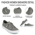 thumbnail image 4 of JENN ARDOR Women's Splicing Canvas Shoes Low Top Classic Slip-On Lightweight Comfort Fashion Sneakers with Lace Up Style Loafers for Walking, 4 of 9