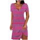 thumbnail image 1 of Mini Vestido de Verano Color Sólido Cuello en V Manga Corta Vestido de Becerro Medio, Vestido Corto de Verano, 1 of 5