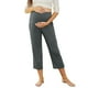 thumbnail image 1 of Pantalones de yoga premamá con cintura elástica - Color liso, bolsillos funcionales, lavables a mano/a máquina, ideales para el día a día/correr, tallas S-XXL, 1 of 8