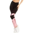 thumbnail image 3 of Dreamgirl Women's Multi-Purpose Activewear Leggings with Criss-Cross Waist Design, Black/Pink, X-Large, 3 of 6