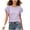 Purple, variant on Admvng Womens Scoop Neck Casual Tops Ruffle Short Sleeve Summer Loose Fit Blouses