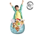 thumbnail image 3 of Botanical Storage Toy Bag Chair, Summer Nature Jungle Leafage Pattern Tropical Palm Leaves Design, Stuffed Animal Organizer Washable Bag, Large Size, Dark Turquoise and White, by Ambesonne, 3 of 3