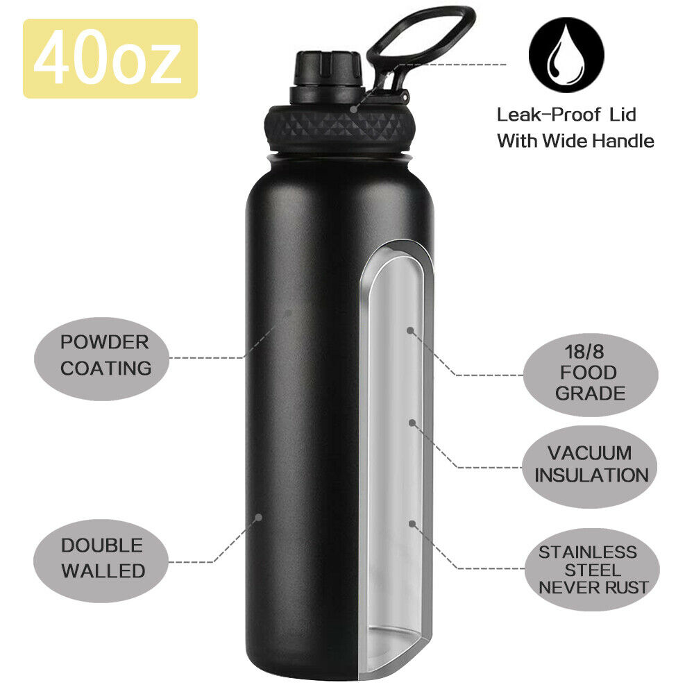 Doctor of Physical Therapy DPT Vacuum Insulated Black Stainless Steel 40 Oz  Water Bottle 