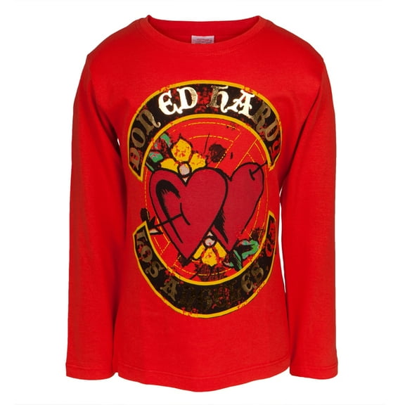 Ed Hardy - Dual Hearts Girls Juvy Long Sleeve T-Shirt - Juvy 6/6X