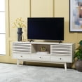 thumbnail image 2 of SAFAVIEH Alatar Farmhouse 3 Drawer 1 Shelf Media Stand, White (58.7 in. W x 15.2 in. D x 23.8 in. H), 2 of 15