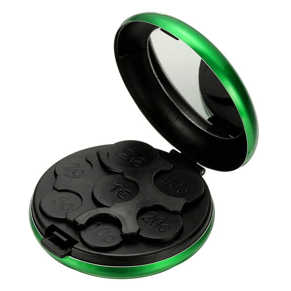 Uxcell Coin Dispenser Storage, Portable Change Sorter Aluminum Case, Green