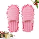 thumbnail image 2 of Pantuflas de rayas peludas para limpiar el suelo, con suela desmontable, talla L 42-44 (rosa), 2 of 6