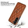 thumbnail image 4 of Allytech Galaxy S22 Case with Finger Ring, 360° Rotatable Ring Holder Kickstand Luxury PU Leather Non-Slip Shockproof Business Women Men Phone Covers for Samsung Galaxy S22 5G 6.1", Brown, 4 of 8