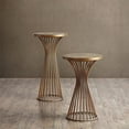 thumbnail image 1 of INK+IVY Mercer Accent Table - Wire Frame Pedestal Base, Round Top Modern Mid-Century Hour Glass Retro Design, 30" High, Bronze, 1 of 4