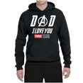 thumbnail image 2 of Wild Bobby, Dad I Love You 3000 Endgame Superhero Gift Idea, Father's Day, Unisex Graphic Hoodie Sweatshirt, Black, Small, 2 of 4