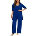 thumbnail image 2 of Women's Plus Size Clothing 2 Piece Set Solid Color and Pants, Fall Winter Oversize Workout Sport Gym Vacation Travel Casual Comfortable Sweatshirt Sets for Women, Royal Blue 5XL, 2 of 4