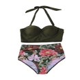 thumbnail image 3 of Women Push Up Bikini Set Flower Print High Waist Swimming Suits, 3 of 6