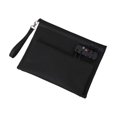 thumbnail image 3 of Organizador de cables de viaje, bolsa de viaje con cerradura de contraseña, bolsa de almacenamiento con cerradura para accesorios de 2 capas, cartera Negro, 3 of 8