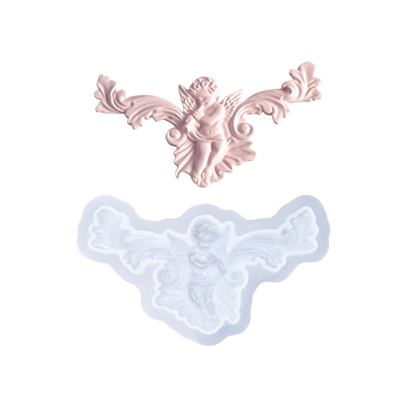 Professional Silicone Craft Mold with Intricate Angel Relief Patterns and Quick Clean Feature for Gift Creation