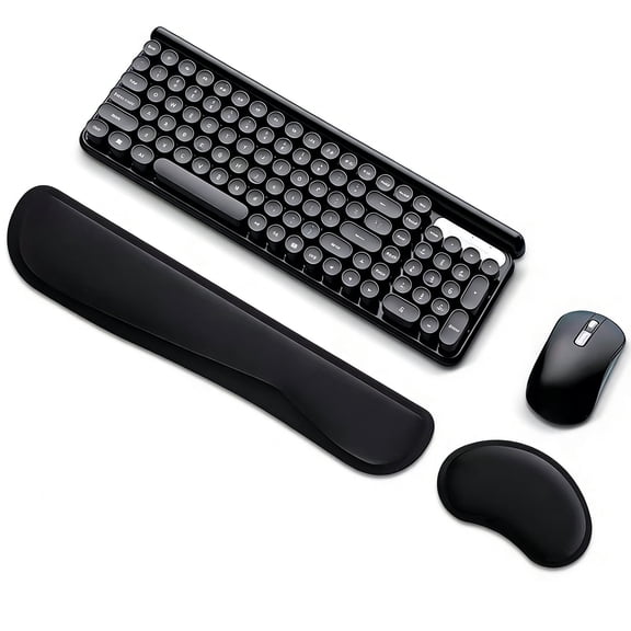FIXPARTS Keyboard Wrist Rest Pad & Mouse,Memory Foam Wrist Rest for Computer Keyboard,2 Piece,Black