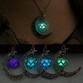 thumbnail image 3 of AYYUFE Women Hollow Moon Glowing Turquoise Chain Necklace Halloween Gifts Copper + Glowing Turquoise Purple, 3 of 8