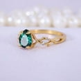 thumbnail image 2 of 1Ct Lab Created Emerald Pear Cut Women's Engagement & Wedding Fancy Ring In 14k Yellow Gold Plated, 2 of 5