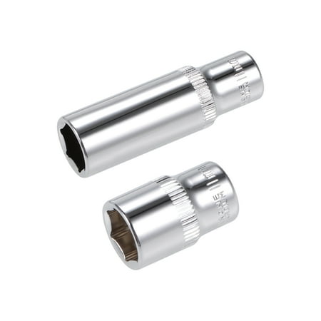 

Uxcell 1/4 Drive 11mm Deep and Shallow 6-Point Socket Set Metric CR-V