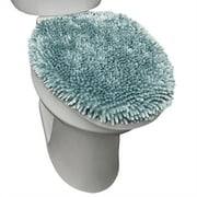 TOWN & COUNTRY BASICS Spa Step Noodle Solid Bathroom Toilet Lid Cover, Plush, Soft, and Absorbent, Machine Washable, Mint, 18.5"x19.6"