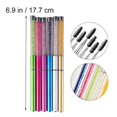 thumbnail image 4 of 6pcs Eyelash Brush with Rhinestone Rod for Makeup Application Portable Fiber Beauty Tools Assorted, 4 of 4