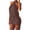 #0312-Coffee, variant on Pounoo Women's Party Dresses Halter Neck Sleeveless Bodycon Dress With Ruched Design Nightclub Style Comfortable Stretchy Breathable Short Sundresses Gift