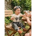 thumbnail image 5 of BemeyourBBs Newborn Baby Girls Hunting Clothes Infant Girl Spring Summer Fall Camouflage Outfits Bow Camo Bow Print Short Sleeve Romper Tops and Elastic Waist Pants Headband 2Pcs Set, 5 of 9