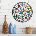thumbnail image 3 of Yayeee Wall Clock Battery Operated 9.5" Silent Quartz Non-Ticking for Living Room Decor, Blue Triangles, 3 of 8