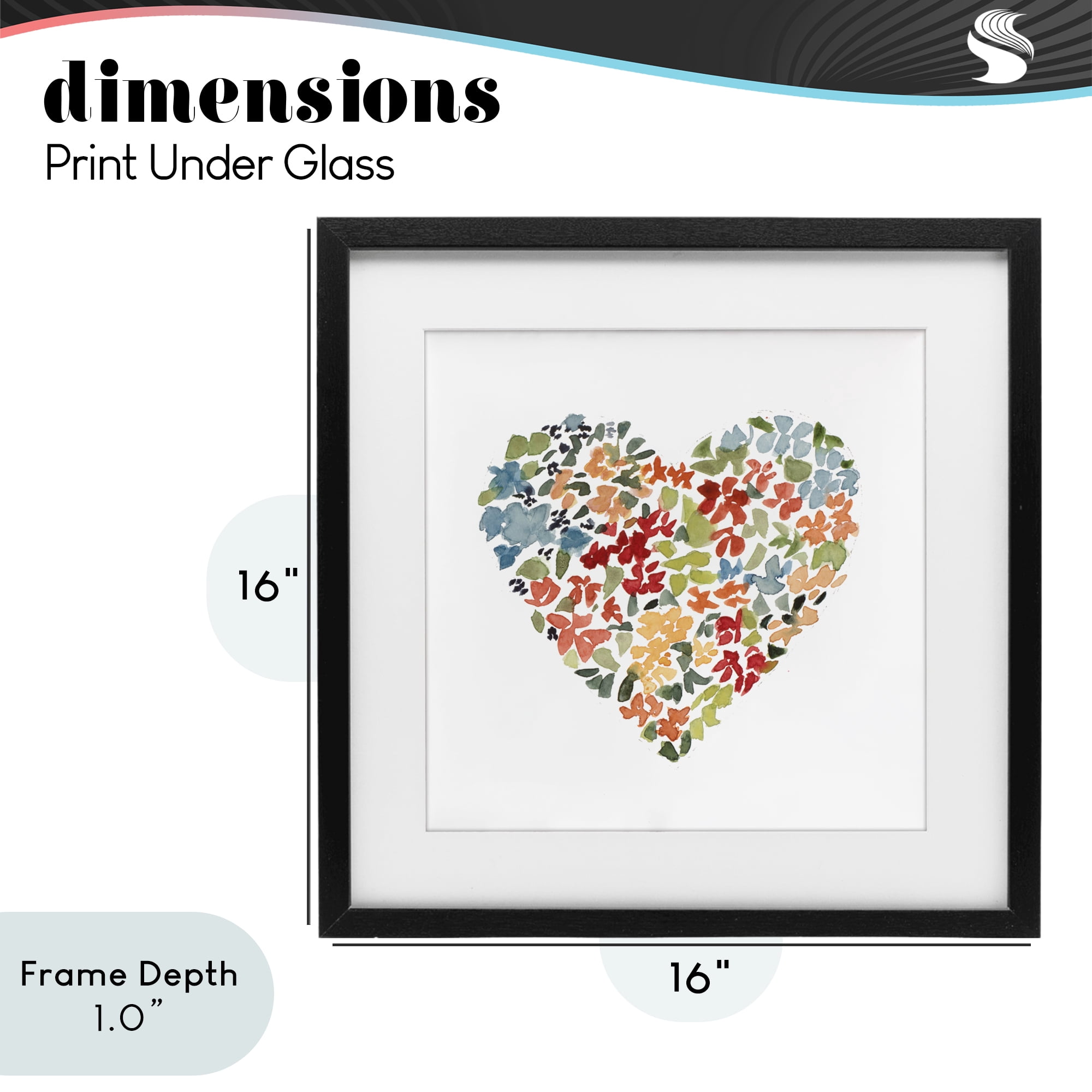 Stupell Industries Blooming Earth Tone Heart Black Framed Print Under Glass, design by Lanie Loreth