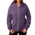 thumbnail image 2 of ZHOUCHANKIDS At-Home Workouts Women's Hoodie Women's Fashion Zipper Hoodie Sweatshirt for Autumn and Winter with Pocket Versatile Comfortable Purple M, 2 of 6