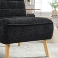 thumbnail image 6 of S-HOME 24.4 Inch Wide Accent Chair in Soft Chenille Fabric with Rubber Wood Legs for Reading Room and Lounge Areas,Black, 6 of 11