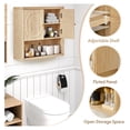 thumbnail image 4 of Bathroom Wall Storage Cabinet Hanging, Fluted Medicine Cabinet with Doors, Wall Mounted Cupboard with Adjustable Shelf, Wood Over The Toilet Storage Cabinets for Kitchen, Bathroom,Natural, 4 of 9