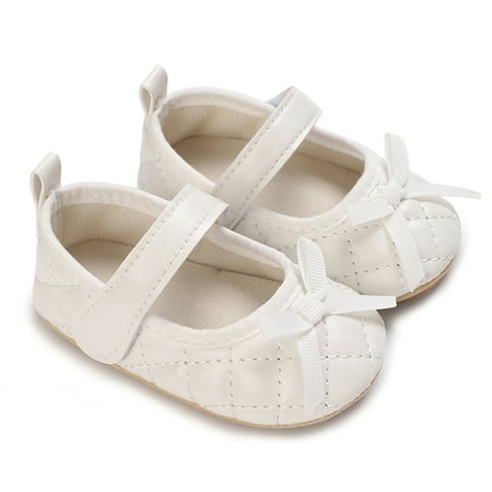 

Co.MMehjri Baby Girls Princess Shoes Soft PU Leather Bow Non-slip Bottom First Walker Shoes Toddler Shoes