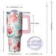 thumbnail image 2 of OBREWU Pioneer Flower Tumbler with Handle and Lid,Pioneer Flower 40oz Double Wall Vacuum Insulated Tumbler,Cups Gift for Women and Men, 2 of 7