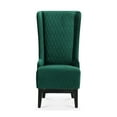 thumbnail image 2 of Mid-Century Modern High Back Faux Leather Accent Chair, Diamond Tufted Wingback Chair with Birch Wood Legs for Living Room Office Apartment, 2 of 16