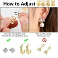 thumbnail image 5 of 6 Pairs Earring Backs for Heavy Earrings, 14K Gold Plated Earring Lifters for Droopy Ears, Hypoallergenic Adjustable Heart Earring Backs, 5 of 8