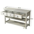 thumbnail image 6 of Gzxs Modern Console Table with 3 Storage Drawers, Wood Entryway Sofa Table Open Shelf for Hallway Living Room (White), 6 of 9