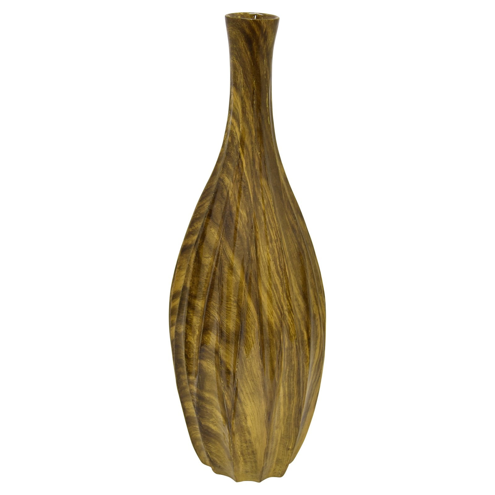 Three Hands Tall Wood Look Vase